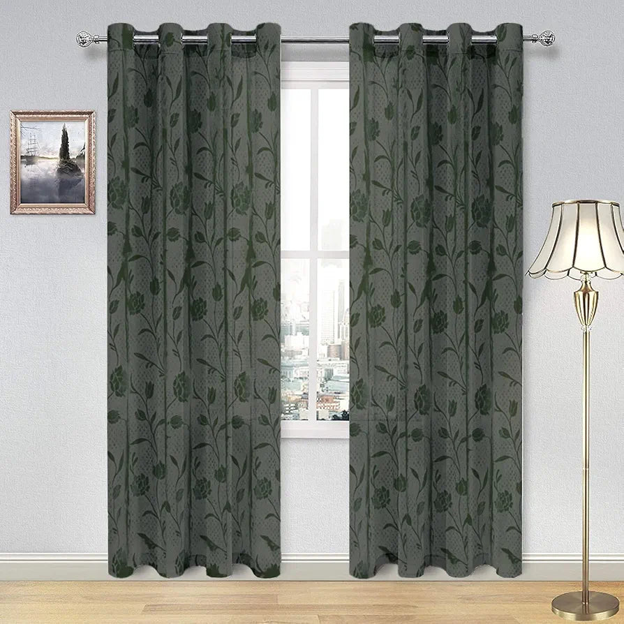 Cloth Fusion Sheer Curtain Door 7 Feet Rose-Grey