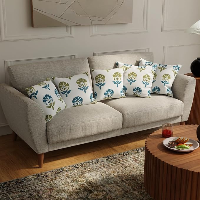 Urban Space Decorative Cotton Cushion Cover Set of 5 Colour Owl Orchid Blue