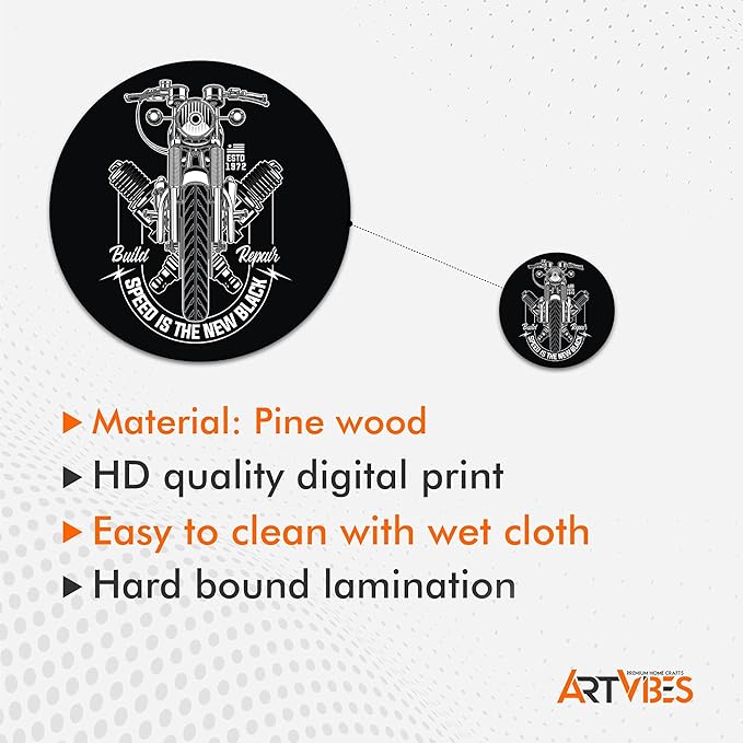 Artvibes Designer Mdf Wooden Wall Hanging Decoration Item for Home | Pack of 11 Pieces