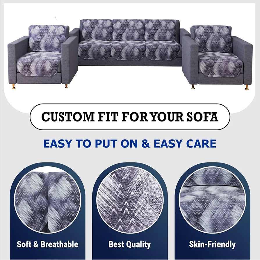 Kuber Industries Sofa Cover Set 5-Seater for Home Decor Shaded Venus Gray