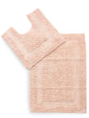 Sashaa World Solid Anti-skid Cotton Bathmat And Contour Set For Bathroom Colour Peach