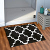 Aerohaven Glorious Super Soft Microfiber Abstract Moroccan Designer Anti Slip Bathmat Black Colour