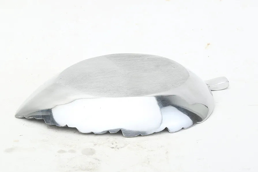 Pure Source India Leaf Design Aluminum Agarbatti Stand Silver