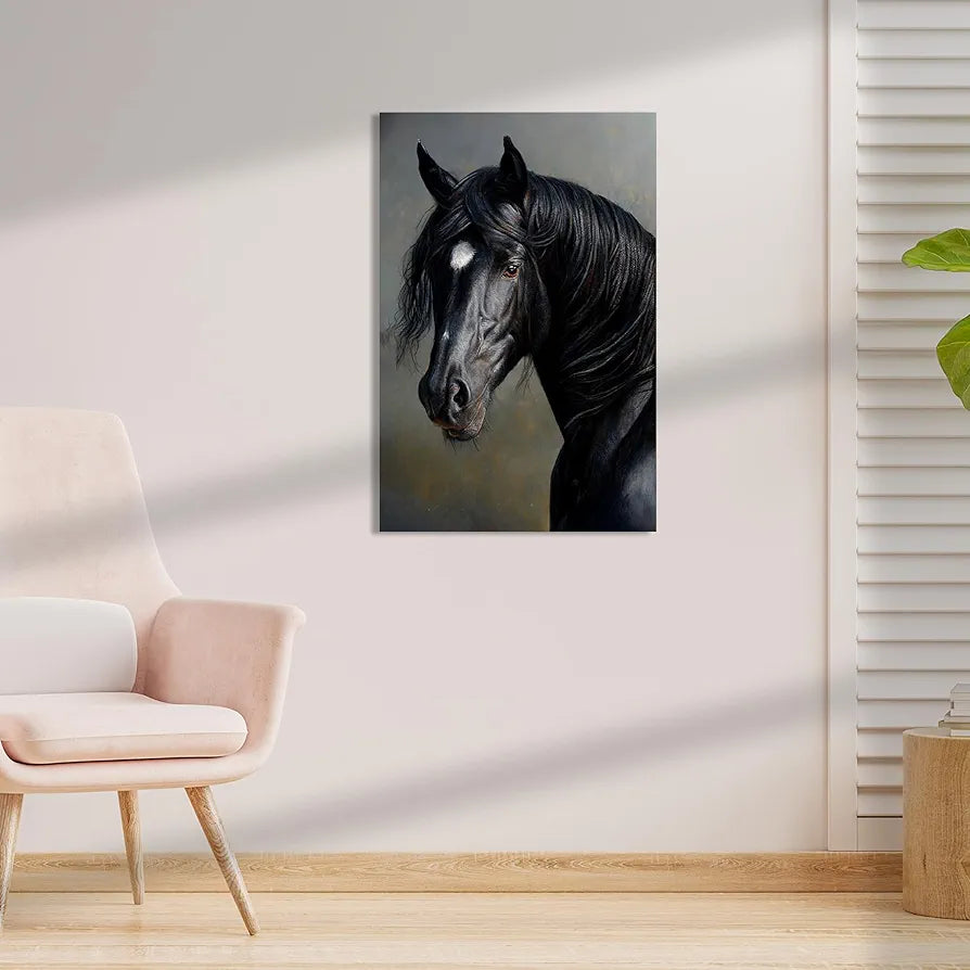 Kotart Beautiful Black Horse Modern Art Canvas Paintings for Bedroom Room Living Room Abstract Canvas Painting Style04