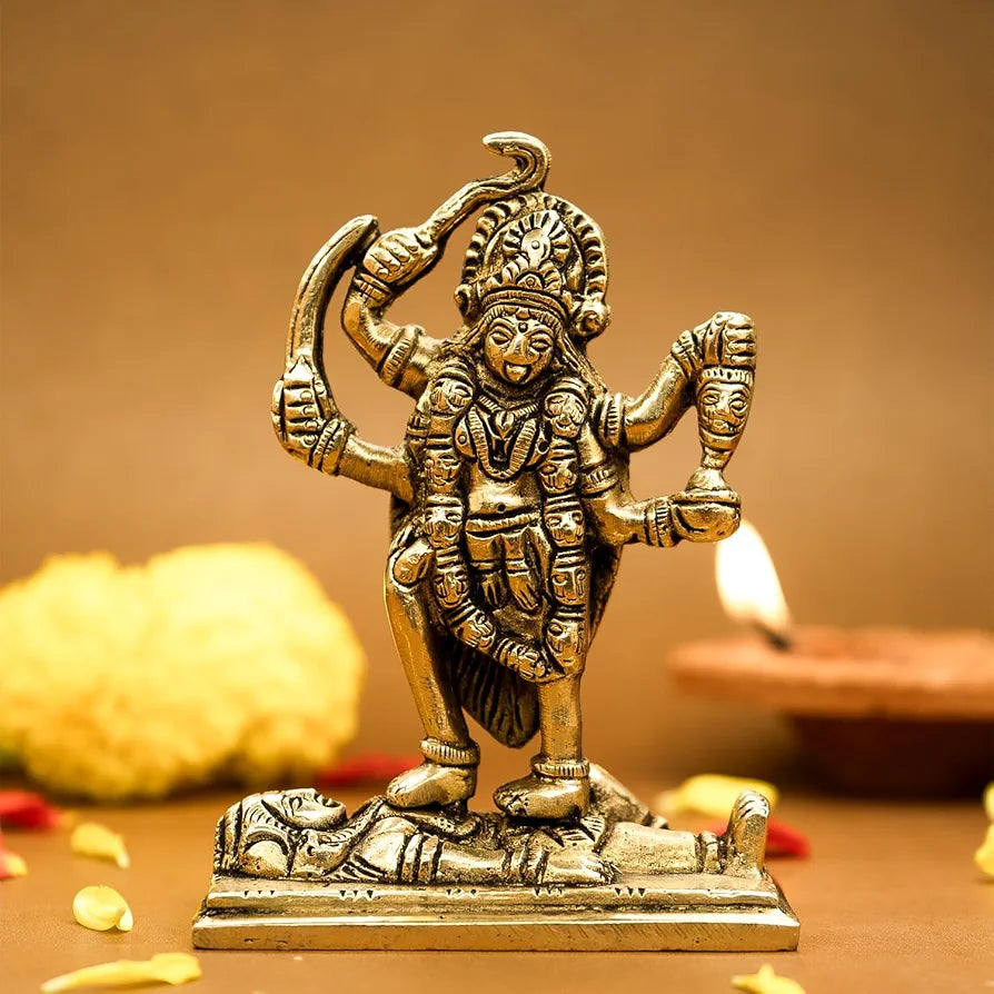Ekhasa Pure Brass Mata Rani Murti Kali Maa Idol for Car Dashboard