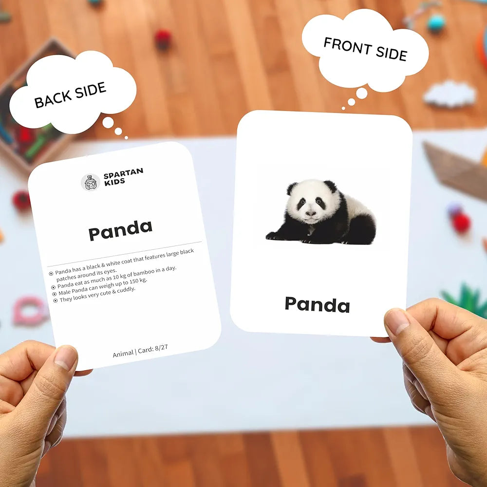 SPARTAN KIDS Animal Flash Cards for Kids | 27 Early Learning Flash Cards for Kids, for Cognitive_Skills