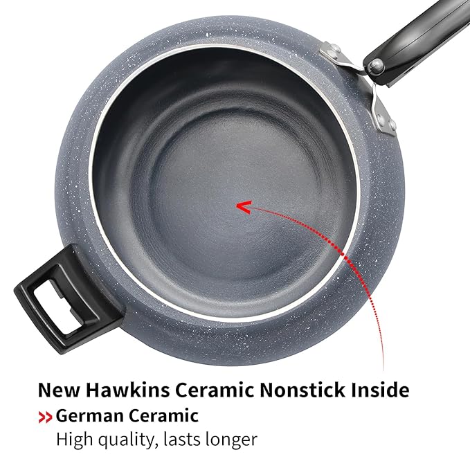 Hawkins 5 Litre Ceramic Nonstick Pressure Cooker Induction Inner Lid Cooker
