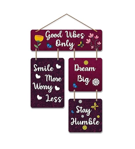 Artvibes Decorative Wall Art Mdf Wooden Hanger for Living Room | Quotes Item | Wall Art