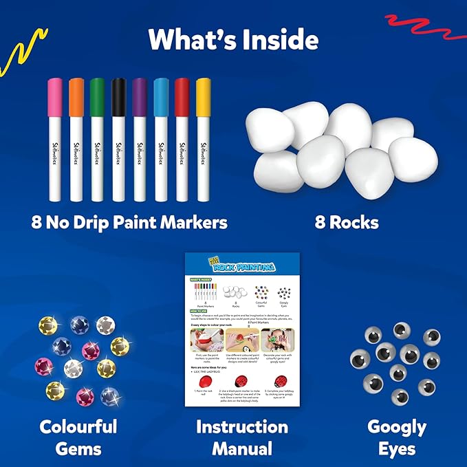 Skillmatics Rock Painting Kit Mess Free Art & Craft Activity For Girls & Boys Creative Activity