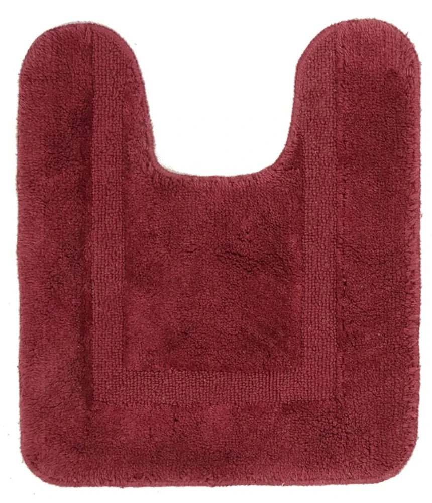 Saral Home Cotton Anti Slip Bathmat Set with Contour Colour Maroon (Pack of 2)