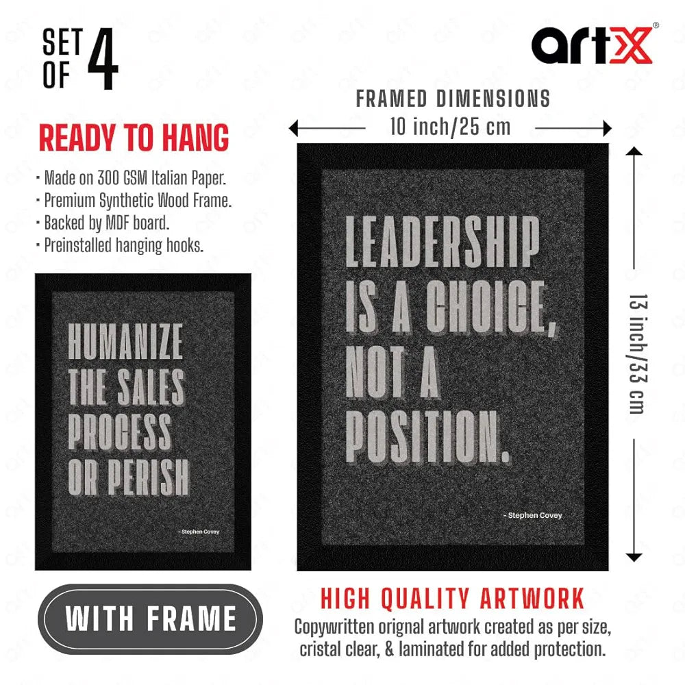 ArtX Paper Business Sales & Marketing Motivational Quotes AXF00192-MOT Wall Frames Set of 4