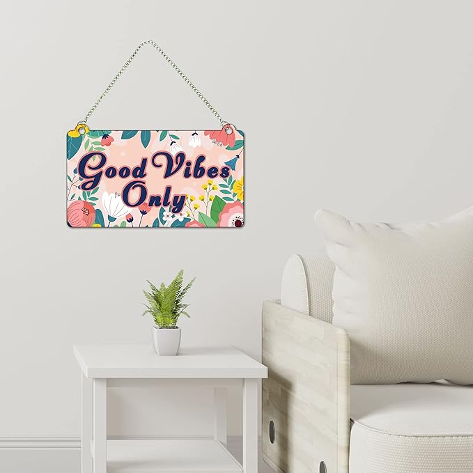 Artvibes Good Vibes Only Designer Wooden Wall Hanging for Home Decor | Artworks Wall Hangings