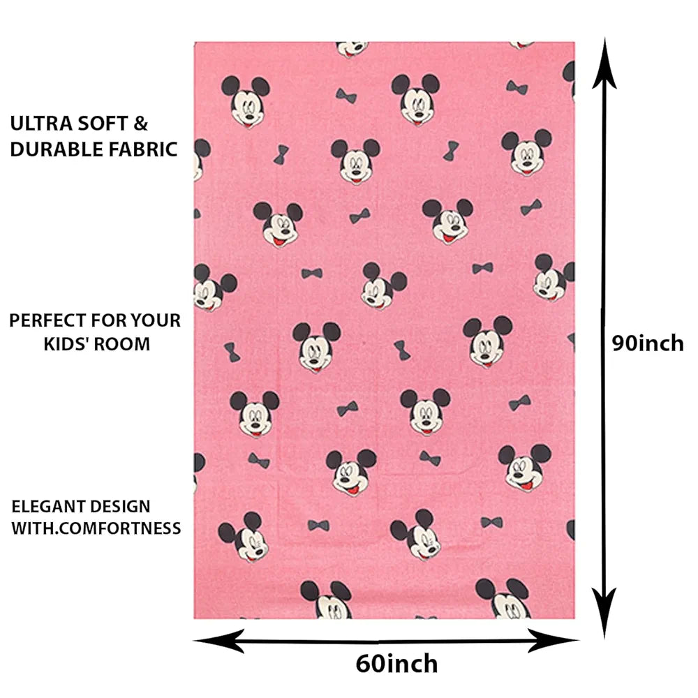 Kuber Industries Cotton Single Bedsheet with 1 Pillow Cover Wrinkle Bedroom Pink