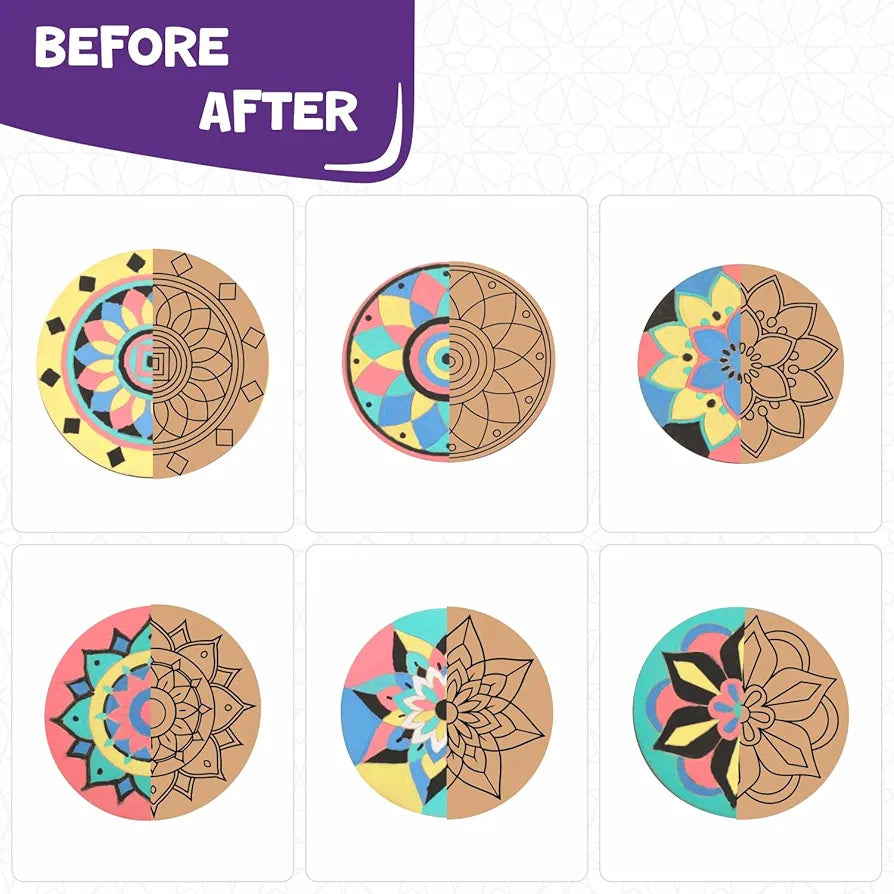 SPARTAN KIDS® Mandala Art Kit Age 3+ | Create 6 Beautiful Mandalas | Art Kit with Mandala Drawing for Kids 6-12 & Craft Kit for Girls 9-12 | Mandala Art Kit for Adults