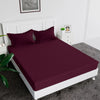 Kuber Industries Double Bedsheet with 2 Pillow Covers 144 TC Glace Cotton Bedsheet Hotel Bedroom Maroon