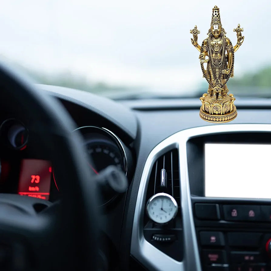 Gold Art India Lord Tirupati Balaji Idol Murti for Mandir Gold Antique Matte