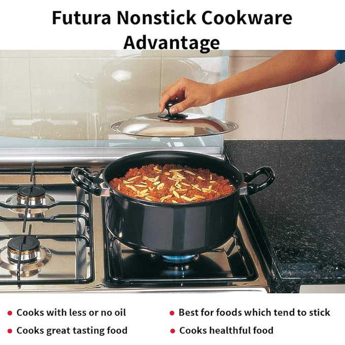 Hawkins Futura 3 Litre Cook n Serve Stewpot Non Stick Pot with Stainless Steel Lid