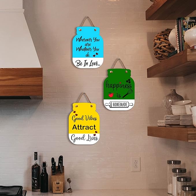 Sehaz Artworks Wall Decor for Living Room Wooden Wall Hangings for Home Good Vibes only