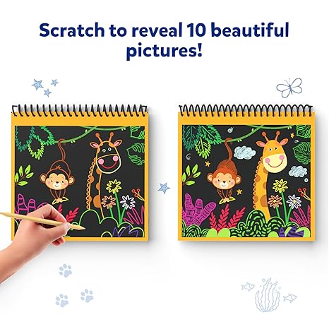 Skillmatics Paper Magical Scratch Art Book For Kids Animals Craft Kits Diy Activity