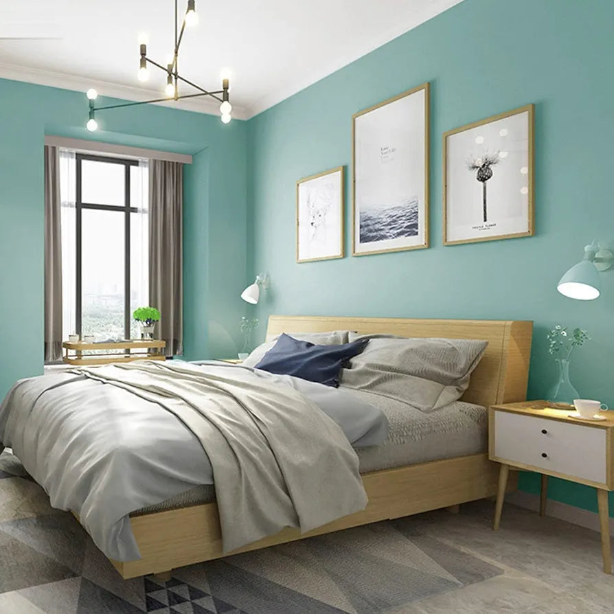 Jaamso Royals Sky Blue Plain Matte Self Adhesive Peel and Stick Removable Home Décor Wallpaper