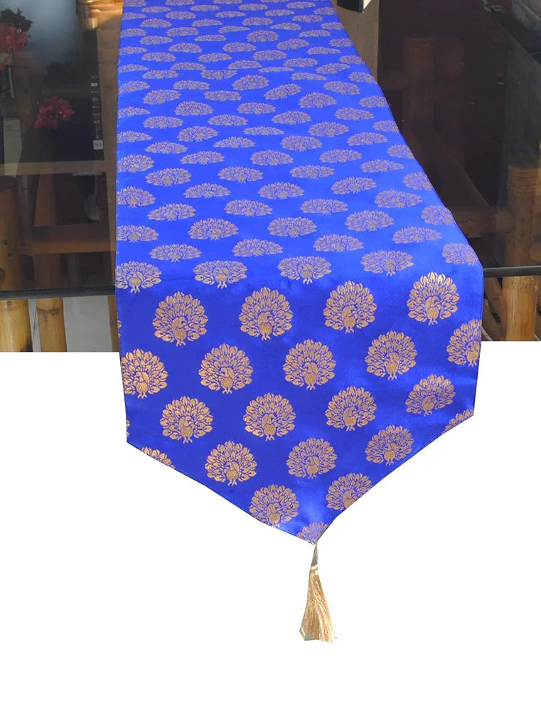 Pink Parrot-designer Durable Dopian Silk Table Runner Colour Multicolour