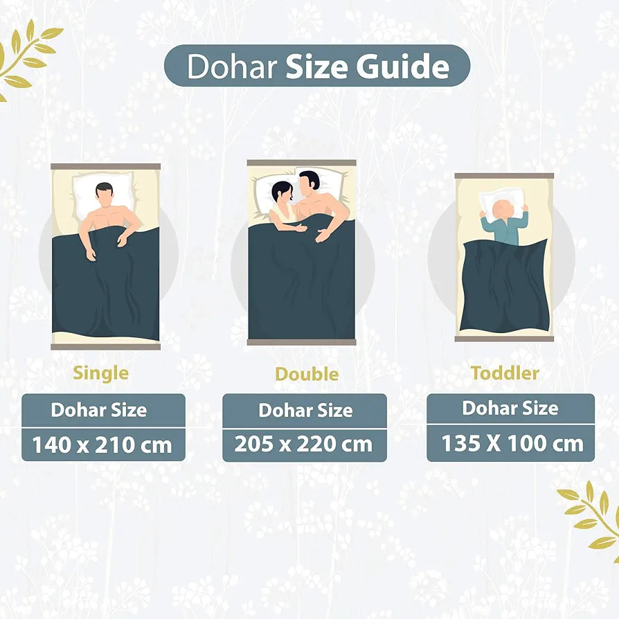 Divine Casa 120 GSM Microfiber Single Kids Dohar Soft & Lightweight Throw Blanket Floral Branches Pattern Colour Teal & White