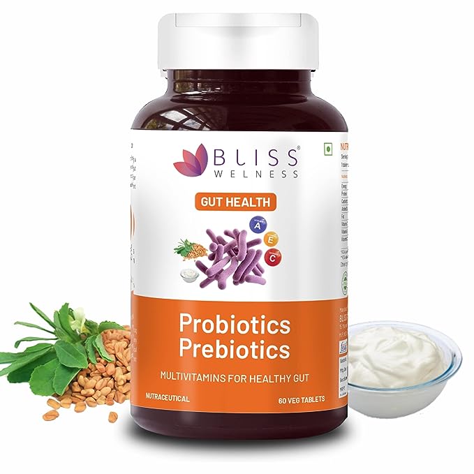 Bliss Welness Prebiotics and Probiotic Supplements - 60 tabs