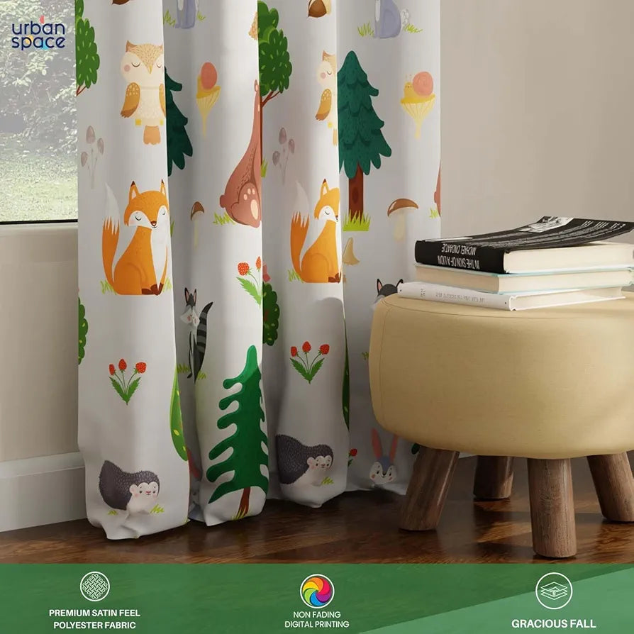 Urban Space Digital Printed Blackout Curtains for Door Bedroom Room Darkening Blackout Kids Decorative Curtains, 1 Piece Curtain Bugs Bunny