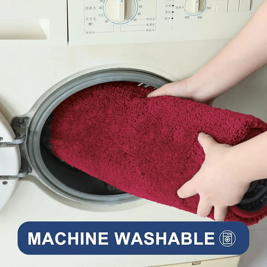 Luxe Home International Rectangular Bathmat 2500 Gsm Microfiber Anti Skid Slip Colour Maroon
