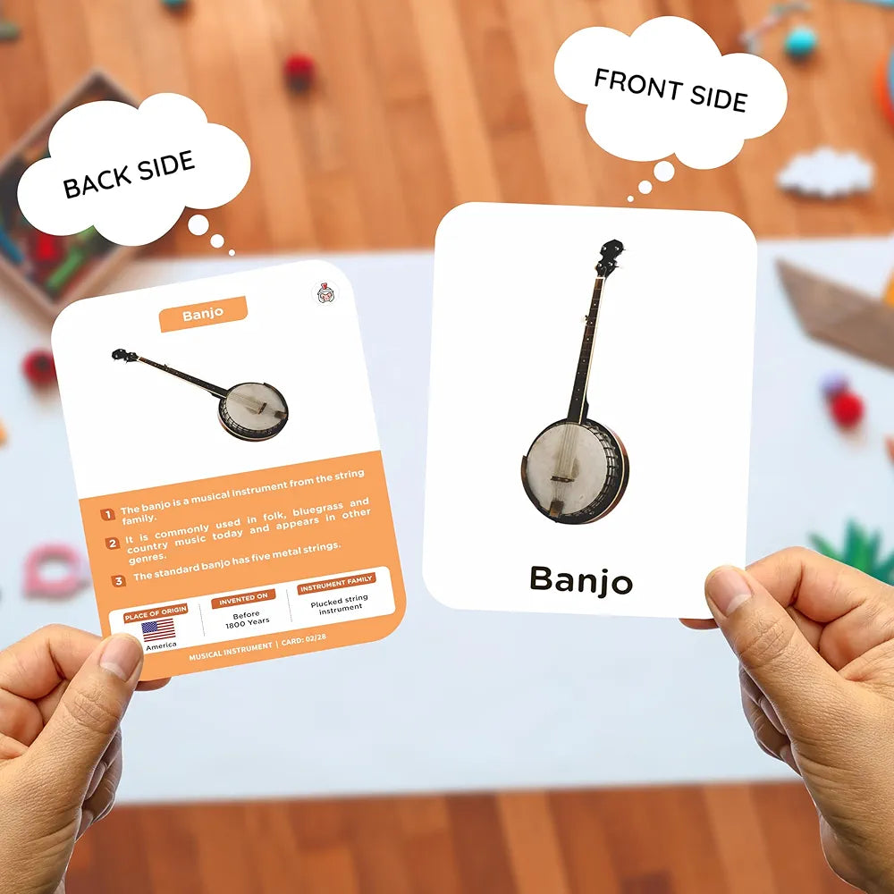 SPARTAN KIDS® Musical Flash Cards for Kids | 28 Early Learning Flash Cards Easy & Fun Way of Learning 1 Year to 6 Years Babies