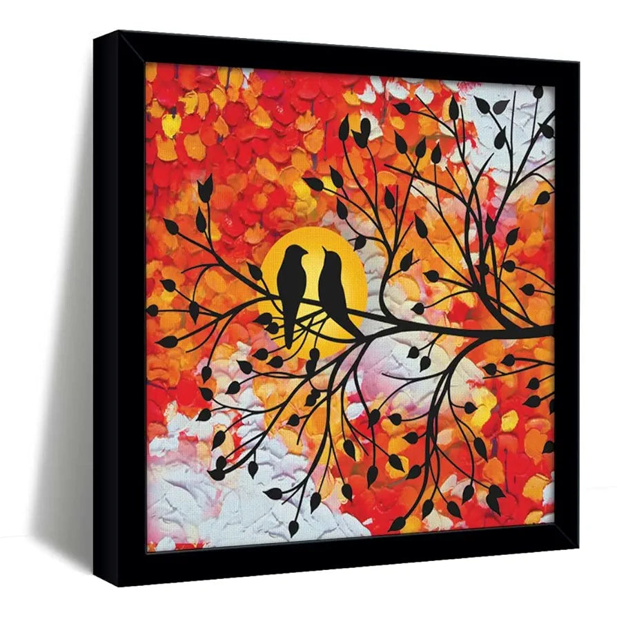 ArtX Bird Abstract Big Canvas Painting For Bedroom With Frame