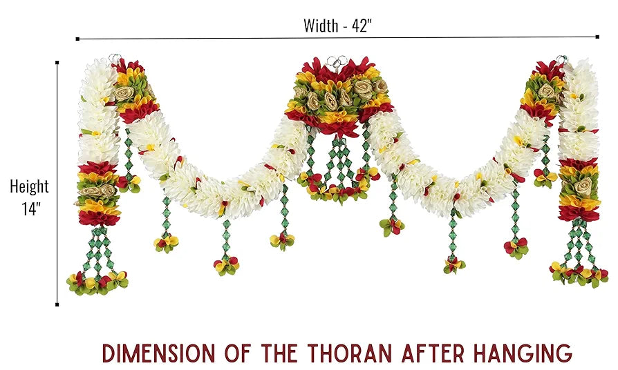 Crystal Hanging Artificial Flower Toran for Main Door Entrance