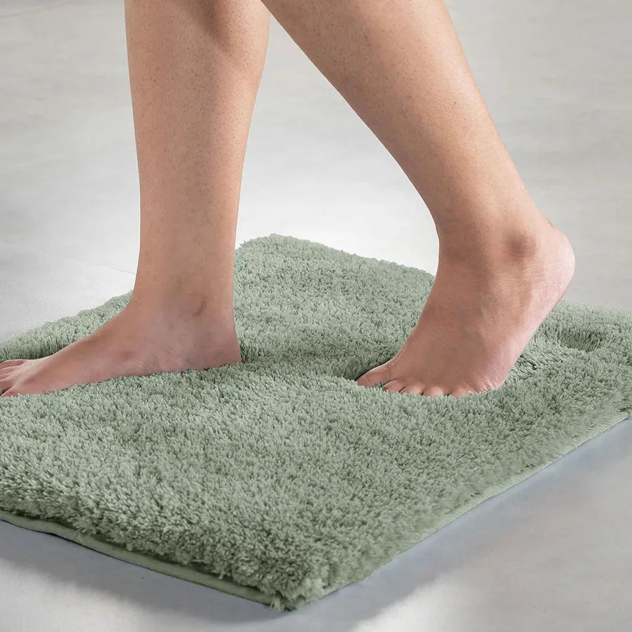 Luxe Home International Bath Mat Super Soft Non Slip Vegas Mats Rectangular Colour Pastel Green