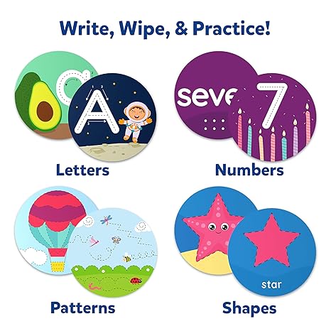 Skillmatics Write & Learn Cards for Toddlers Letters Numbers Patterns & Shapes Preschool Learning Includes Markers