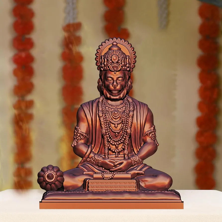 Jd Fresh 4.5 Inch Bajrangbali Statue with Gada - Copper