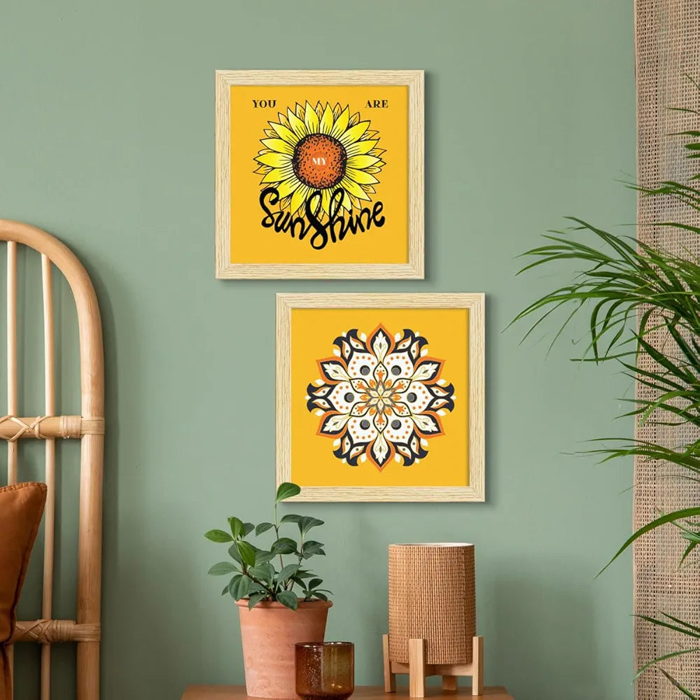 ArtX Paper Floral Big Wall Art Frame Painting Multicolor Set of 4