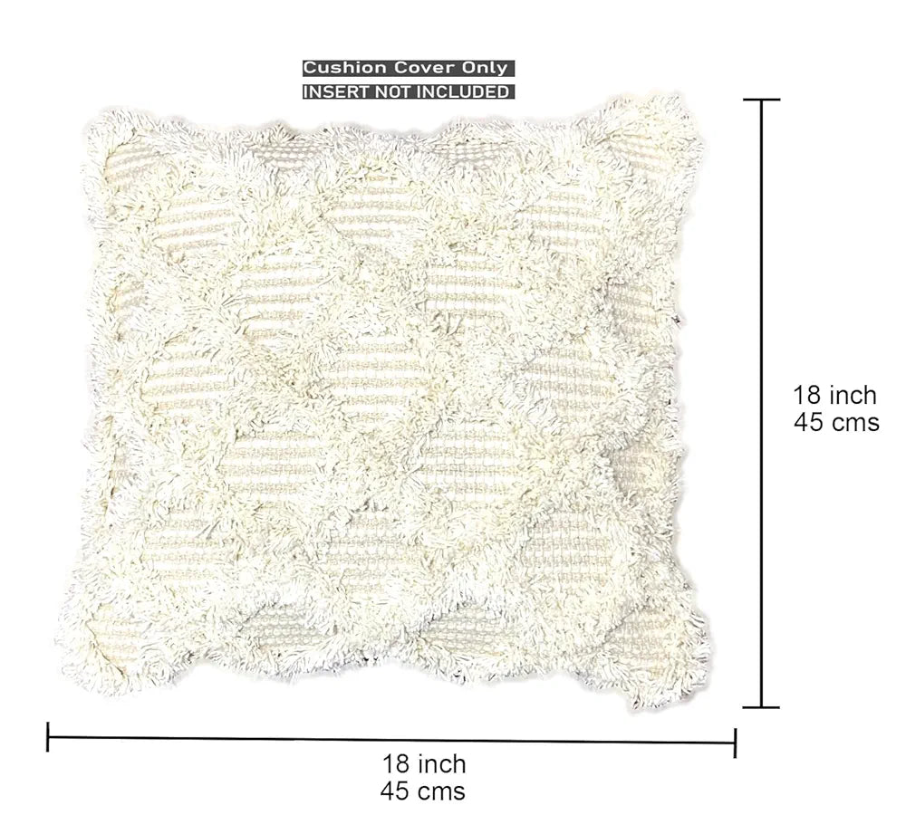 Sajavat Home Hand-Knitted Pure Cotton 3 Seater Sofa Throw Colour Beige Multi