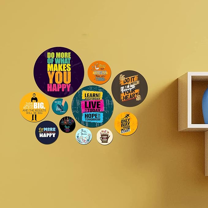 Artvibes Designer Wooden Wall Hanger for Home Decoration | Wood Decorative Items | Pack of 11 Pieces