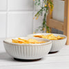 Anko 6 inch Sable Small Stoneware Bowl Set of 2 Hand Glazed Beige Grey Embossed Microwave Dishwasher Safe