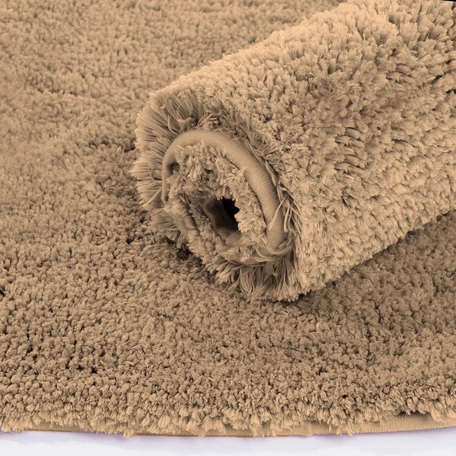Luxe Home International Bath Mat Super Soft Ultra Absorbent Rectangular Mat Colour Brown (Pack of 2)