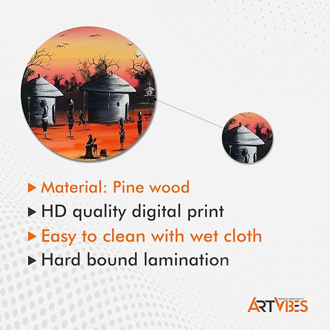 Artvibes Designer MDF Wooden Wall Hanging Ornaments Decoration Item for Home | Pack of 11 Pieces