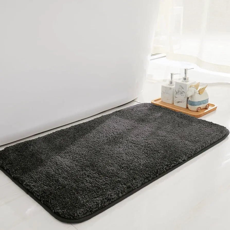 Luxe Home International Microfibre Rectangular Bath mat Super Soft Anti Skid Newman Mats For Bathroom Colour Brown