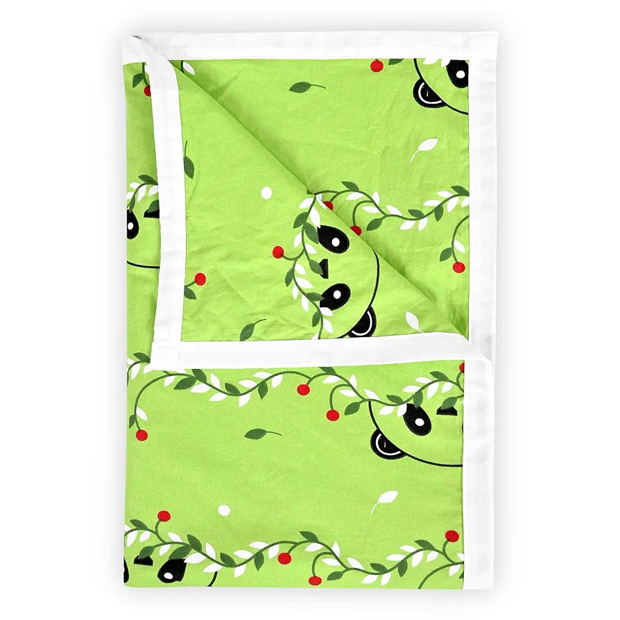 Divine Casa Pure Cotton Printed Single Dohar 120 GSM Soft & Lightweight Throw Blanket Colour Ice Green