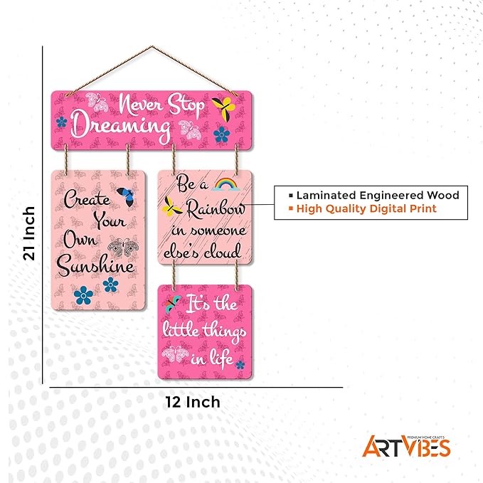 Artvibes Motivational Quote Decorative Wall Art Mdf Wooden Wall Hanger for Living Room