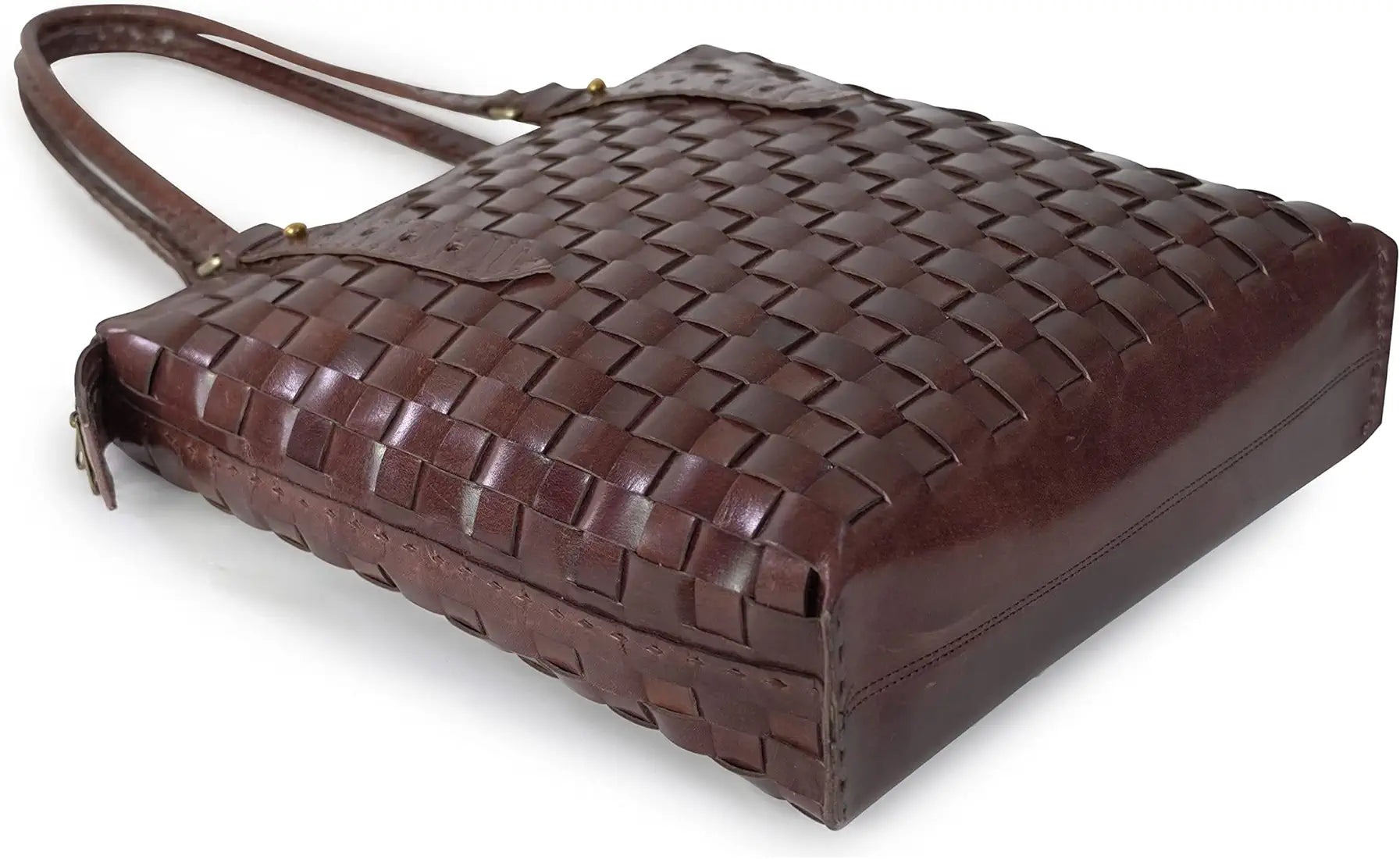 Goatter Genuine Leather Handmade Women's Tote Bag, Dark Brown Color