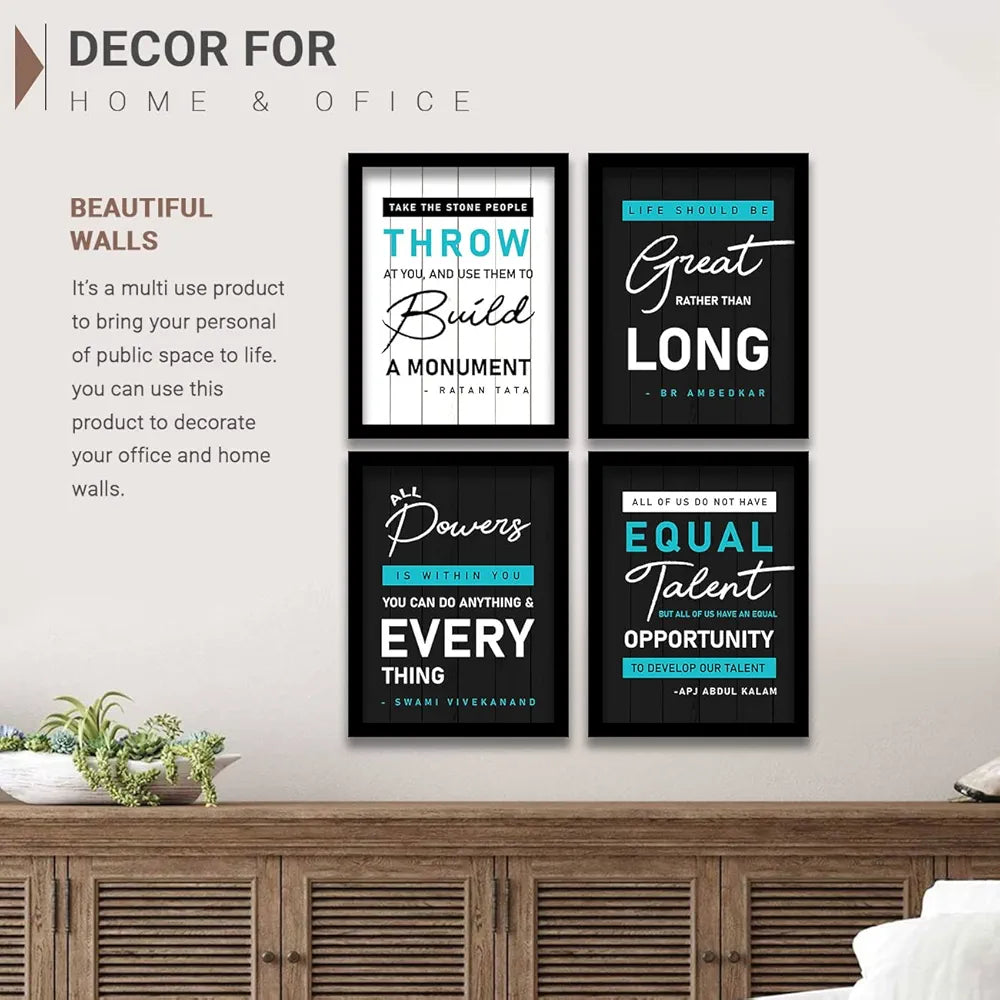 kotart Take the Stone Quotes Framed Posters Inspirational Quotes Posters with Frame for Living Room