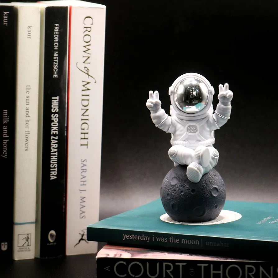 Street27 Sitting Astronaut Figurine Showpiece Silver for Home Décor Idols for Office Desk Table Astronaut Toy