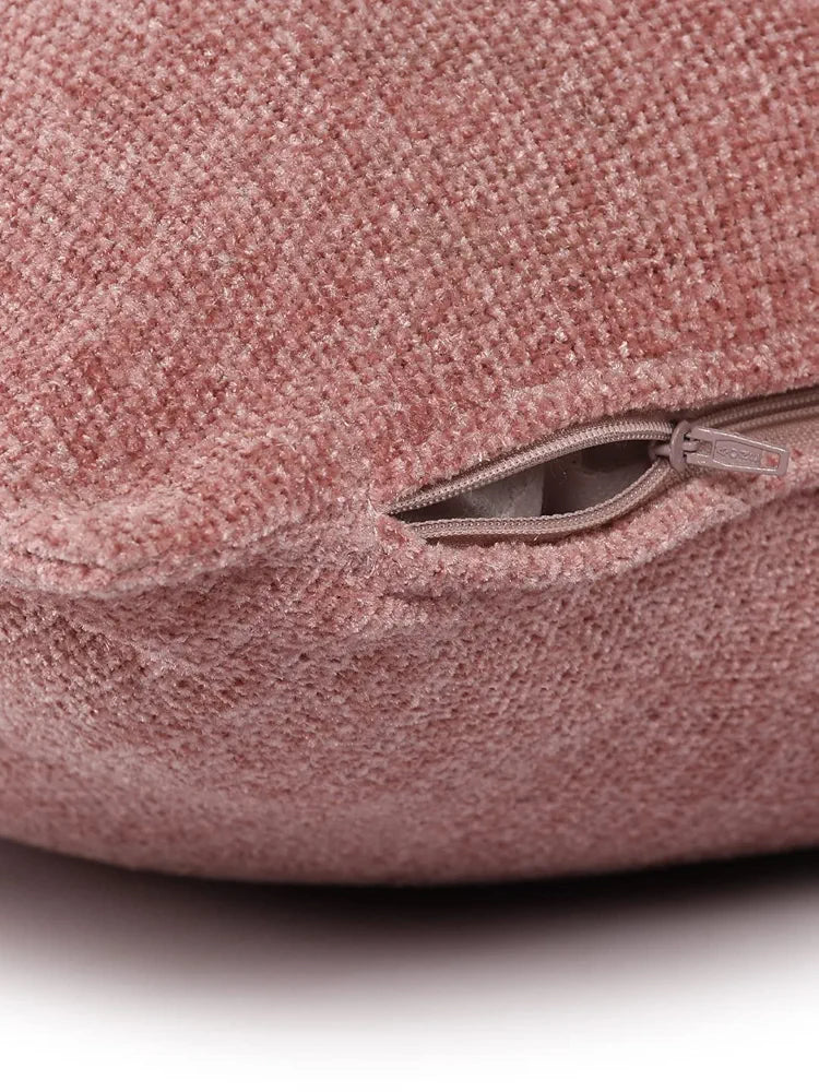 Sashaa World Colour Rose Pink Chenille Cushion Cover Decorative Pillow Case