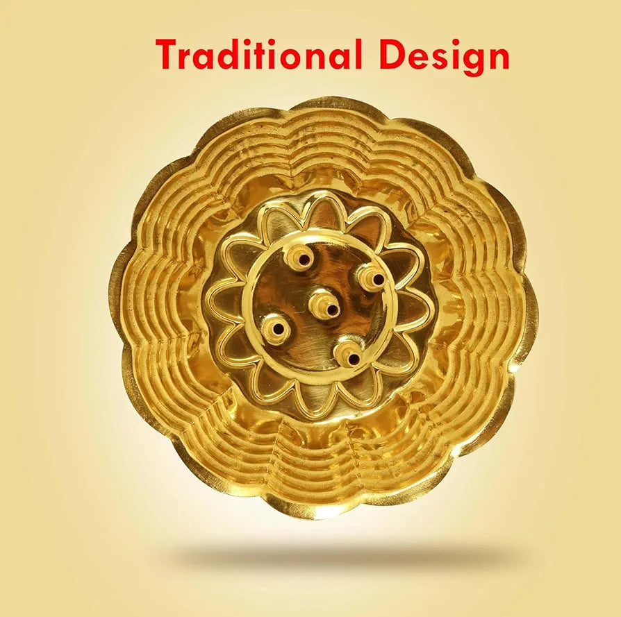 Pure Source India Handcrafted Brass Incense Holder 5 Stick Burner Nice Gold