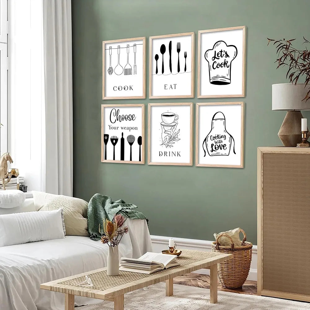 Kotart Restaurant Theme Digital Painting for Kitchen Restaurant Cafe Wall Decoration B